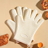 杰凯诺防烫手套隔热加厚耐高温五指硅胶烤箱手套厨房微波炉烘焙专用一双