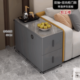 小米阳光沙发边柜侧边柜置物柜边几茶几可移动现代简约 带门可放水桶90*30*60灰色 【自行安装】