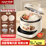 韩派三格电压力锅鸳鸯双胆电高压锅2025新款家用分格电饭煲一锅多用3L大容量多功能小型电饭锅1-2-3人 陶瓷釉鸳鸯款【鸳鸯内胆+单格标准内胆+双盖】 3L