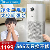 美的（Midea）房间二手烟抽烟除烟味除菌除病毒灰尘甲醛去厨房油烟除异味 室内棋牌室办公室空气净化器去除烟味 大空间净化【建议抽烟人数4-8】