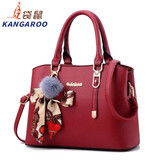 袋鼠（KANGAROO）中年时尚女包2025潮韩版女士手提包软皮单肩包斜挎妈妈包 酒红色
