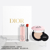 迪奥DIOR魅惑唇膏524+粉色气垫缎光0N口红礼盒套装 生日礼物送女友