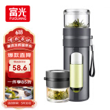 富光玻璃杯 高硼硅泡茶杯子 茶水分离杯 商务办公便携塑玻水杯男女士