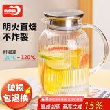 青苹果耐热玻璃水壶 可明火直烧凉水壶冷水壶花茶壶泡茶围炉煮茶壶1.6L