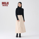 无印良品（MUJI）女式 木棉混 灯芯绒 A字裙 中长款半身裙子女款 美拉德 BE11CC3A 象牙色 S 155/62A