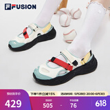 斐乐（FILA）FUSION斐乐玛丽珍凉鞋女鞋新款凉拖魔术贴海螺沙滩鞋 雪白/港灰绿-SH 38