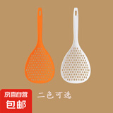 日式耐高温大号捞面漏勺厨房家用沥水漏网捞饺子网塑料面条漏勺子 【甄选食品级ABS材质】 橙色-1把+粘钩