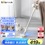小熊（Bear）无线手持吸尘器家用便携大吸力带探照灯吸尘机 车载除尘吸尘猫狗宠物毛发软毛滚刷防缠绕XCQ-CA4R1