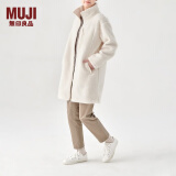 无印良品 MUJI 男女通用 羊羔绒大衣再生抓绒  柔软摇粒绒外套 ABJ95C2A 米白色 L-XL