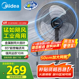 美的（Midea）【金属铝片】工业电风扇/飓风落地扇/空气通风金属扇/牛角扇/立式电风扇/大风力宿舍扇 FES45-20A