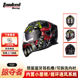坦克（Tanked Racing）摩托车头盔全盔T127机车双镜片电动车安全帽男女 黑色掠夺者 XXL 