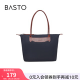 百思图冬季商场同款时尚潮流通勤大容量单肩包斜挎女X2847DX2 黑/棕 F
