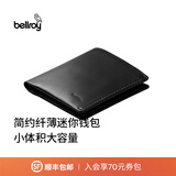 Bellroy澳洲 Note Sleeve 春季新款皮革短夹男士皮夹纤薄机能钱包名片夹 墨黑色（防盗刷）