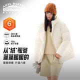 安踏面包羽绒服丨防泼水高蓬松鸭绒外套女冬季新款宽版保暖休闲上衣