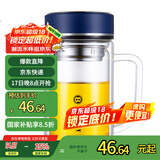 富光拾喜双层玻璃杯男女办公商务水杯耐热带手柄大容量泡茶杯子 520ml蓝色