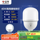 公牛（BULL）LED灯泡高亮球泡柱形灯厂房商超 大功率40W球泡白光6500KE27螺口