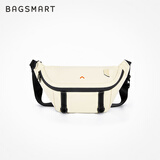 BAGSMART斜挎包潮牌男生胸包运动腰包骑行男士包包女饺子包挎包背包单肩包 奶油黄