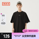 英克斯（inxx）Standby明星同款短袖T恤黑白插肩 黑色 M