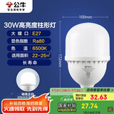 公牛（BULL）LED灯泡高亮柱形灯厂房车间商超食堂 30W球泡白光6500KE27螺口