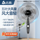 志高（CHIGO）电风扇落地扇家用台式夏天小宿舍遥控立式摇头工业大风力电扇 16英寸机械五叶三档定时1.7米线