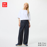 优衣库女装绒面针织宽腿裤/阔腿裤裤子25秋冬新款479284 69 藏青色 M /160/68A