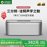 BOGASING国家补贴【Top榜】S8Pro Max便携式蓝牙音箱三分频家用音响户外无线HIFI发烧级桌面音箱超重低音炮 珍珠银【2台音箱】互联版本 7核发声/三重音效/蓝牙5.3