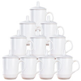 陶相惠茶杯陶瓷10只套装纯白会议水杯办公室喝茶杯开会杯子陶瓷定制印字