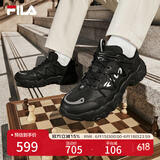 FILA 斐乐官方男鞋老爹鞋猫爪鞋6代黑色运动鞋2025春季新款休闲鞋圣诞 黑-BK 40
