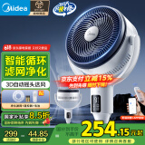 美的（Midea）循环扇家用落地扇立式风扇转页扇柔风轻音节能摇头扇广角送风家用办公室宿舍客厅电风扇 FGD24UZR