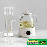 olayks立时 养生壶全玻璃 煮茶壶 迷你办公室一人用 养生水壶玻璃烧水壶恒温水壶 国家补贴 1L OLK-06-09