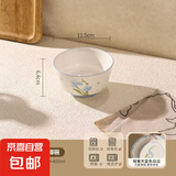 【摩登主妇同源】蓝百合碗盘餐具家用米饭碗盘子菜盘汤碗面碗鱼盘 4.5英寸高脚碗