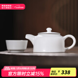 景德镇茶具陶瓷瓷器羊脂白玉功夫茶具泡茶壶套装整套家用高档礼盒办公室 羊脂玉白瓷茶具套装