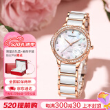 劳士顿（ROSDN）花仙子手表女日历防水陶瓷带女士手表十大品牌520礼物送女友