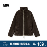 森马（Semir）外套女插肩袖珊瑚绒仿羊羔毛2024冬季立领宽松夹克109724108003