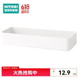 NITORI宜得利家居 日式简约塑料家用厨房用品收纳整理托盘白色WHNBRANC L