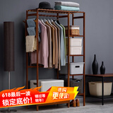 木马人简易衣柜家用衣橱收纳置物架楠竹组合衣服柜子置物架收纳架储物柜 茶色-单抽屉款