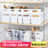 家の物语（KATEI STORY）日本厨房橱柜收纳盒食品储物盒塑料收纳篮收纳筐置物架厨具碗碟架 透明大号
