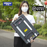 有速（YOUSU） 手拉车拉杆车快递小拉车折叠便携拉货手推车货搬运车家用行李车 黑色中号3英寸刹车