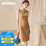 ROEYSHOUSE罗衣职场女装无袖连衣裙夏新款简约知性修身显瘦裙子01790 深卡其色 XL