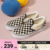 VANS范斯童鞋官方 Slip-On棋盘格亲子款舒适一脚蹬中大童帆布鞋 黑白棋盘格 33码 实测内长20.8cm
