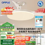 欧普（OPPLE）全光谱42寸风扇灯吊扇灯智能一体LEDRa98餐厅卧室吊灯冰风1级能效