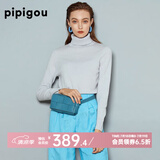 皮皮狗 两翻领套头 打底羊绒衫基础新款打底羊绒针织衫女士内搭毛衣 817浅灰色 M /100