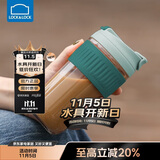 乐扣乐扣（LOCK&LOCK）咖啡杯耐热玻璃水杯子男女学生便携式双饮吸管杯随手杯500ML绿色