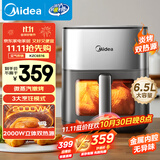 美的（Midea）新款炎烤空气炸锅上下双热源 可视大视窗多功能电子触控 家用实用6.5L大容量 金属内腔 MF-KZC6516