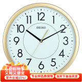SEIKO精工时钟挂钟客厅钟表挂墙石英钟机芯夜光家用现代简约大气免打孔 QXA629G （金色边框）