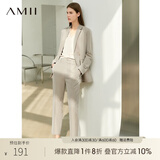 AMII职业西服套装女春夏新款休闲外套时尚西装两件套 卡其(西裤) XL (170)