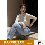 独束大码女装【发热防静电】百搭打底衫女显瘦秋冬新款胖mm针织衫 暖杏色 4XL