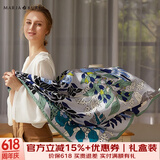 玛丽亚·古琦（MARJA KURKI）丝巾真丝女大方巾妈妈礼盒装 高档桑蚕丝围巾丝绸礼物 希望与梦想 绿灰色