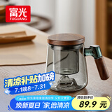 富光泡茶杯茶水分离高硼硅玻璃杯办公室喝茶水杯子花茶杯公道杯子