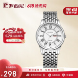 罗西尼（ROSSINI）手表男 520礼物男士手表防水超薄石英表白盘钢带6355